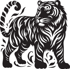 Obraz premium Tiger silhouette vector illustration design