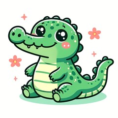 Fototapeta premium cute crocodile cartoon vector icon illustration