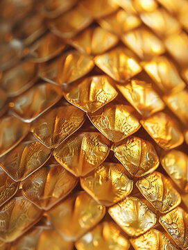close-up of golden snake scales