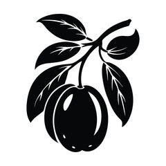 jujube fruit silhouette vector design