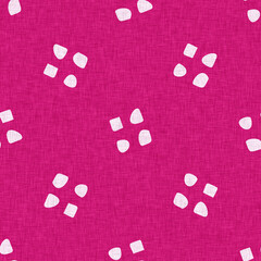 Modern floral summer abstract shape magenta pink color seamless pattern cloth fabric linen effect. Vibrant fresh childish design for drawn botanical flower textile ribbon wallpaper.