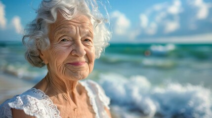 Portrait photography on beach background