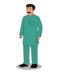 Indian village men cartoon character design for 2d animation