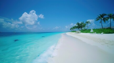 Fototapeta premium beach with palm trees