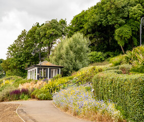 Fototapeta premium Wooden gazebo in Langmoore and Lister public gardens