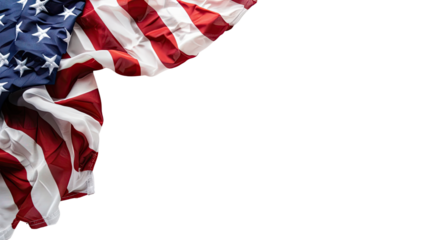 American flag on a transparent background