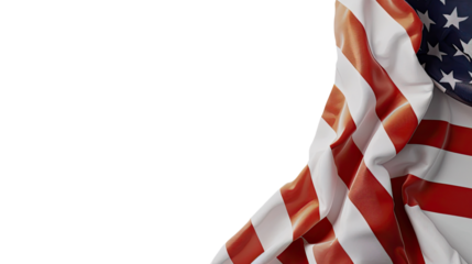 American flag on a transparent background