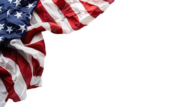 American flag on a transparent background
