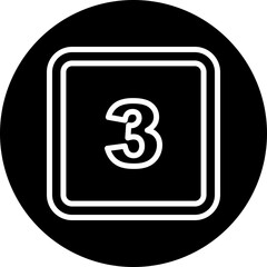 3 Number Vector Line White Circle Black