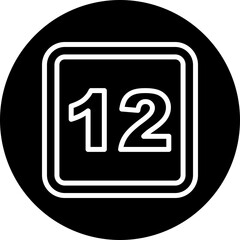 12 Number Vector Line White Circle Black