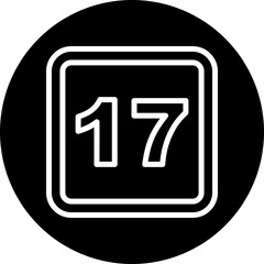 17 Number Vector Line White Circle Black