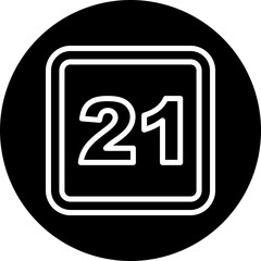 21 Number Vector Line White Circle Black