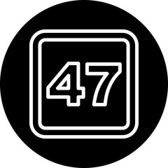 47 Number Vector Line White Circle Black