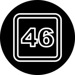 46 Number Vector Line White Circle Black