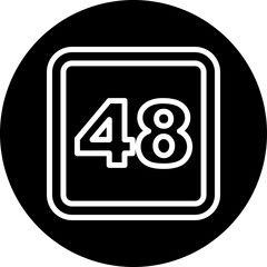 48 Number Vector Line White Circle Black