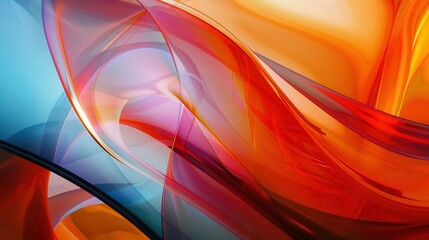 Naklejka premium Abstract art painting of flowing colors and curves