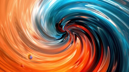 Abstract art painting of flowing colors and curves
