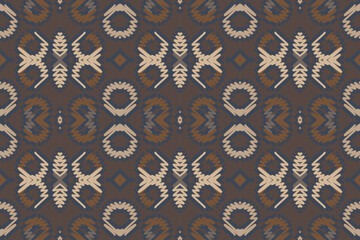 Ikat seamless pattern in tribal, folk embroidery, Mexican style. Aztec geometric art ornament print. Design for carpet, wallpaper, clothing, wrapping, fabric.