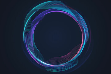 Abstract digital wireframe loop on a dark blue background, illustrating a tech concept with a...