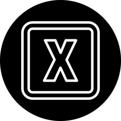 X Capital Alphabet Vector Line White Circle Black