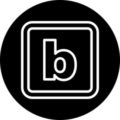 b Small Alphabet Vector Line White Circle Black
