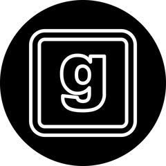 g Small Alphabet Vector Line White Circle Black