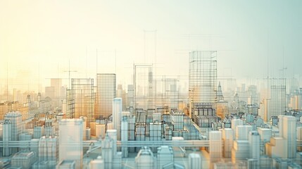 Urban landscape with digital construction models