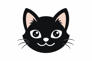 black and white cat vector