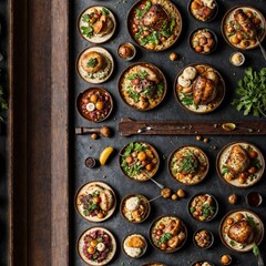 Lots of dishes, seamless textures