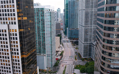 Inside downtown Miami, Florida inner city view over Brickell Ave
