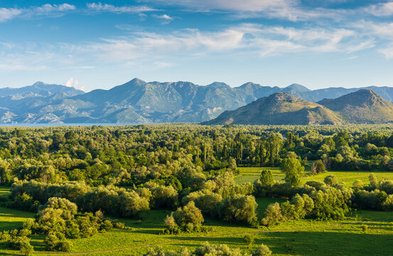 Beautiful mountain landscape from the Zabljak Crnojevic fortress. Montenegro
