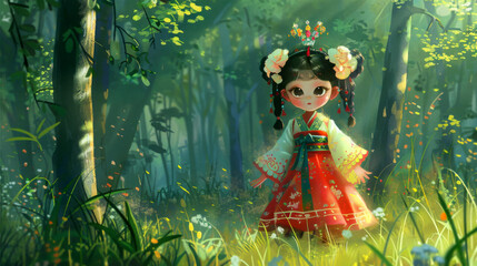 Fototapeta premium fairytale cartoon on background