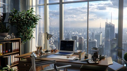 Modern Office with City View.