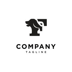 Letter F Dachshund Dog logo icon vector