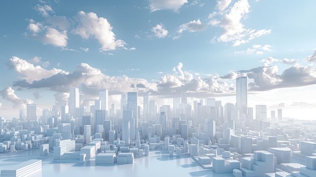 Urban landscape with digital construction models
