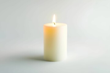 AI generated illustration of a simple white candle on a plain background