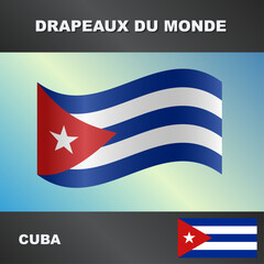 Drapeau ondulé par le vent de cuba