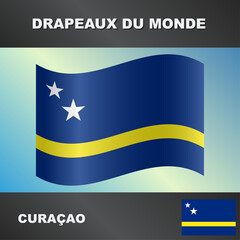 Drapeau ondulé par le vent de curaçao