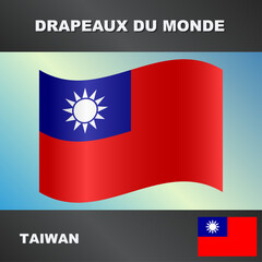 Drapeau ondulé par le vent de taiwan