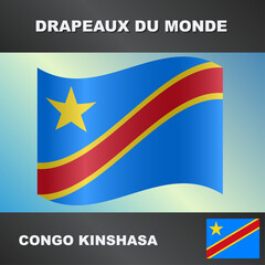 Drapeau ondulé par le vent du congo kinshasa