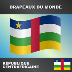 Drapeau ondulé par le vent de la république centrafricaine