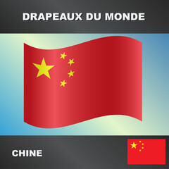 Drapeau ondulé par le vent de chine