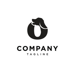Letter O Dachshund Dog logo icon vector