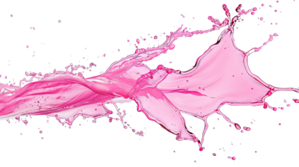 splash of pink liquid on a transparent background
