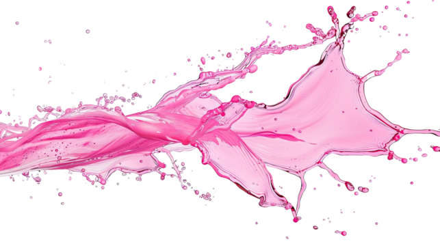 splash of pink liquid on a transparent background