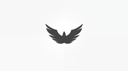 Obraz premium Monochrome Eagle Wing Symbol Logo
