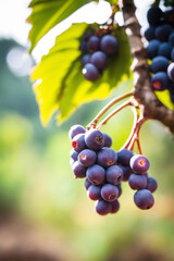 Fototapeta premium photo shot of a Acai attached to a tree branch with a blurred background