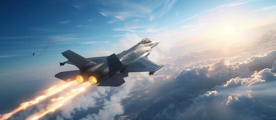 Naming Sentence: Airplane flying in the sky with clouds, representing travel and aviation, Ai generate