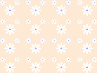Seamless pattern with daisy flower on blue and purple backgrounds vector illustration. Cute floral print