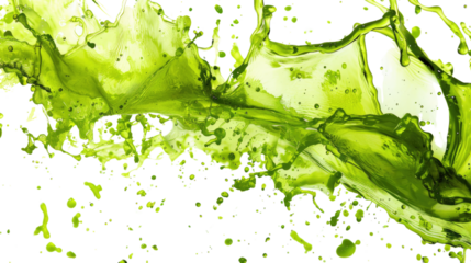 green of yellow liquid on a transparent background
